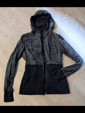 Lululemon Dance Studio Hooded Active Jacket - Black & Charcoal
